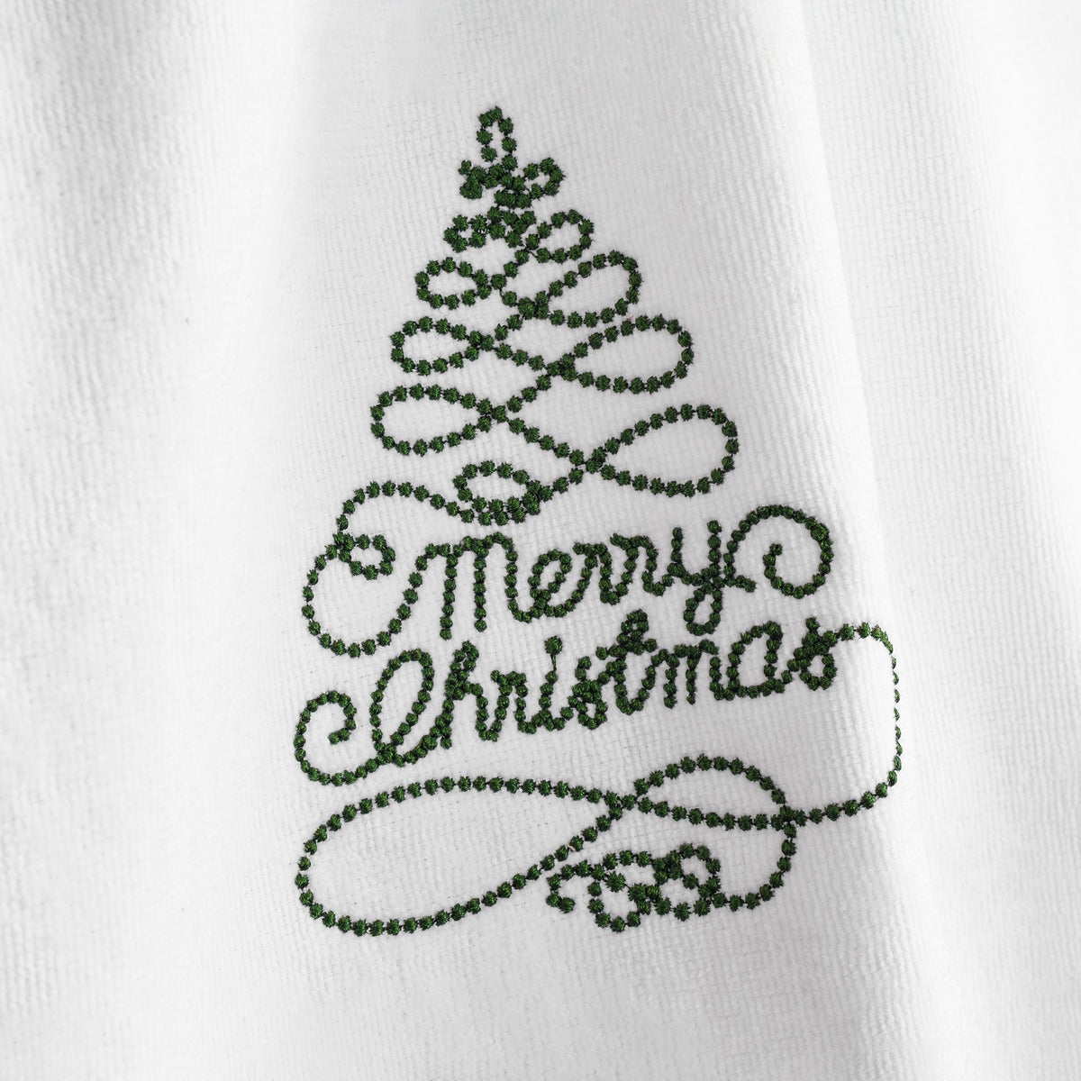 American Soft Linen Christmas Towels Bathroom Set, 2 Packed Embroidered Decorative 100% Cotton Hand Towels, Dish Towels for Decor Xmas