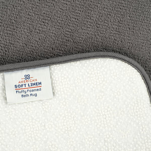 American Soft Linen Fluffy Foamed Bath Rug, 21x32 inches Bath Rugs for Bathroom, 100% Polyester Upper Fluffy Surface and Grip Enhanced Base