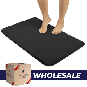 American Soft Linen Fluffy Foamed Bath Rug, 21x32 inches Bath Rugs for Bathroom, 100% Polyester Upper Fluffy Surface and Grip Enhanced Base - 18 Set Case Pack