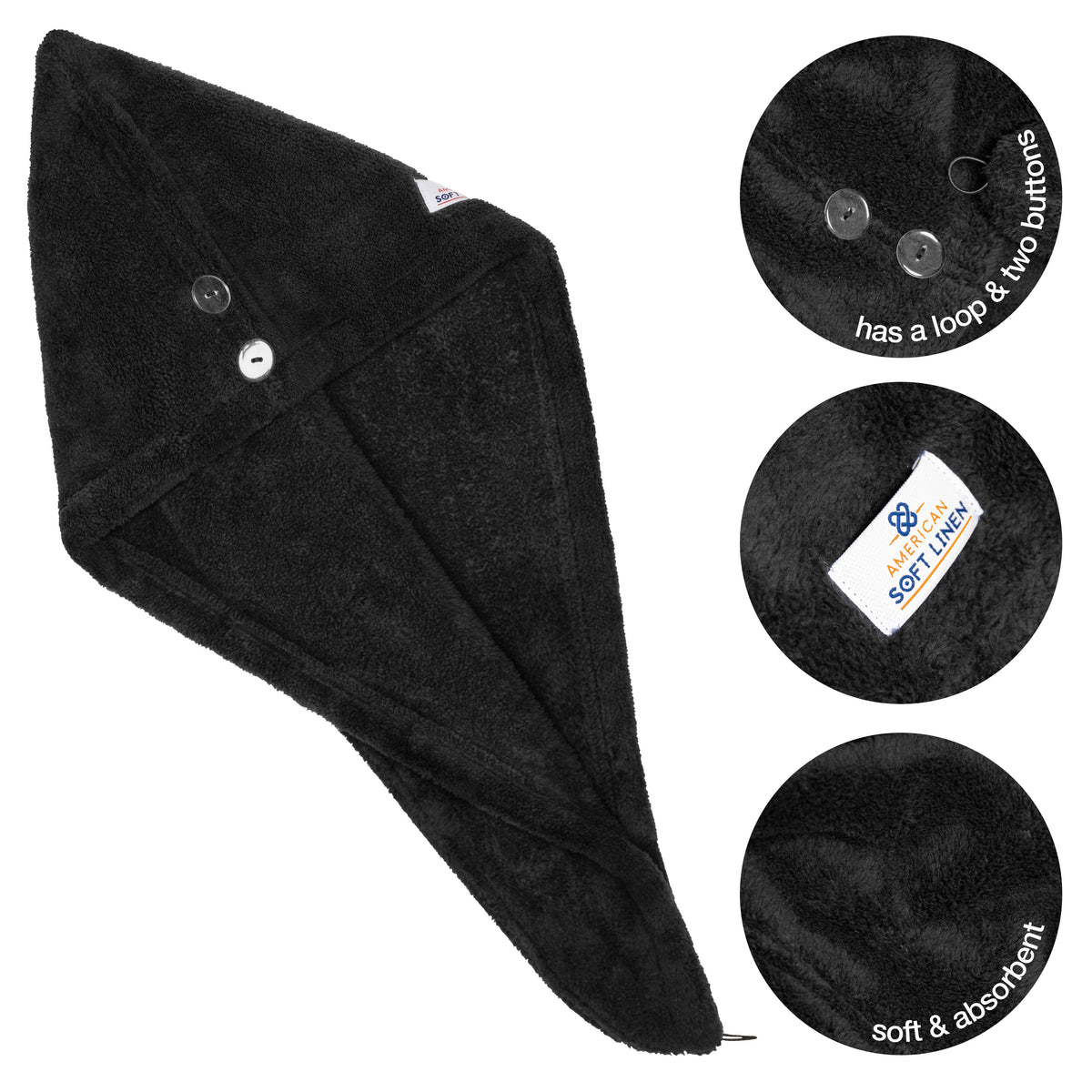 American Soft Linen Hair Drying Towel - 1 Packed / 2-Packed - Wholesale