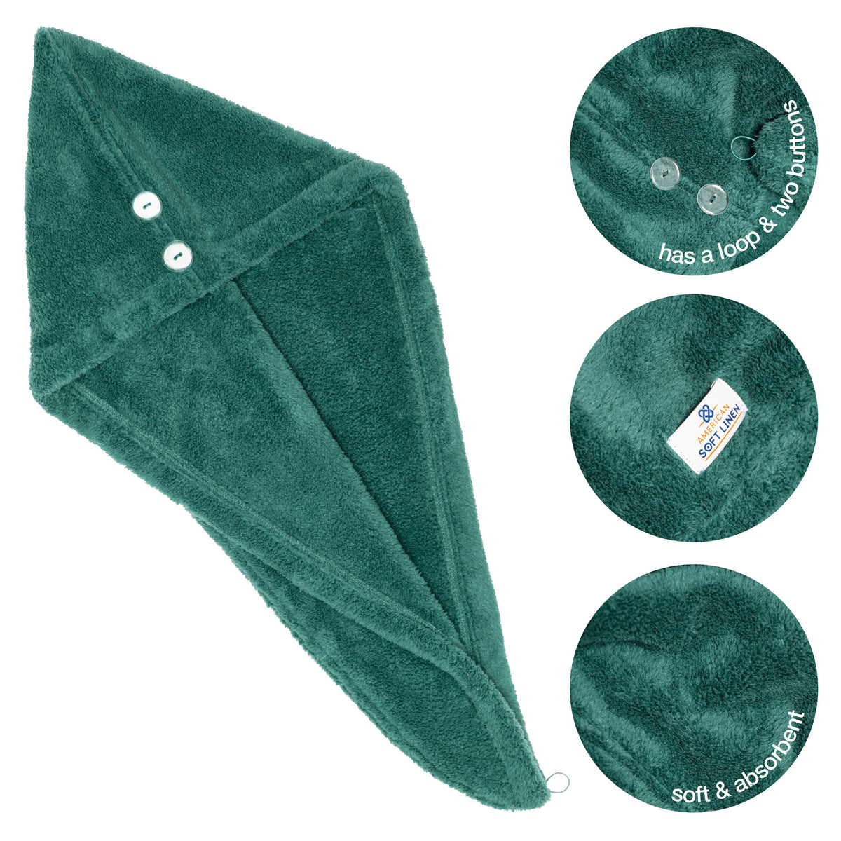 American Soft Linen Hair Drying Towel - 1 Packed / 2-Packed - Wholesale