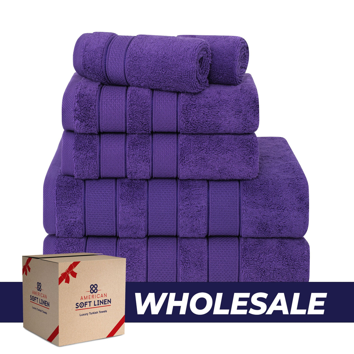 Salem 6 Piece 100% Cotton Luxury Bath Towel Set - 10 Set Case Pack