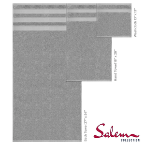 Salem 6 Piece 100% Cotton Luxury Bath Towel Set - 10 Set Case Pack