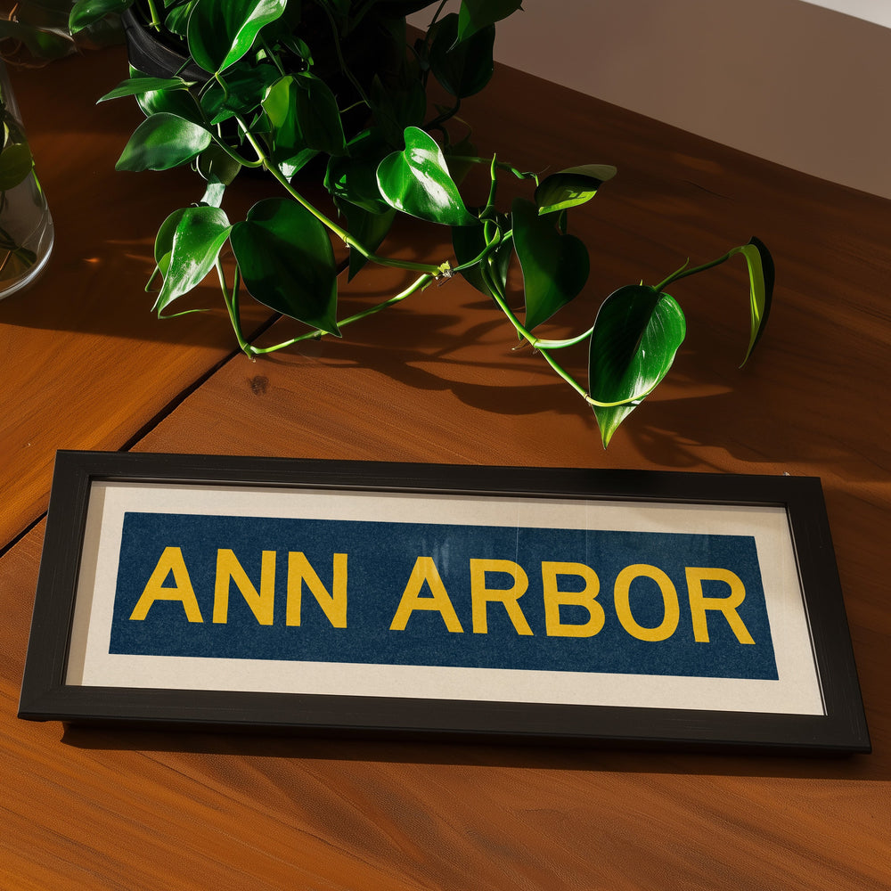 Framed Ann Arbor Navy Bus Scroll