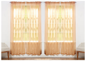 J&V Textiles 4-Pack Value: Solid Sheer Window Curtain Panels