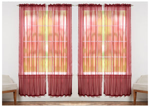 J&V Textiles 4-Pack Value: Solid Sheer Window Curtain Panels