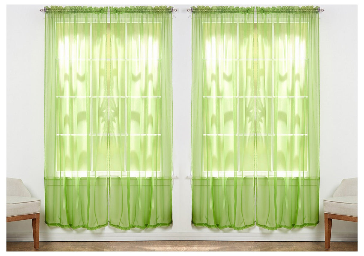 J&V Textiles 4-Pack Value: Solid Sheer Window Curtain Panels