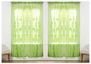 J&V Textiles 4-Pack Value: Solid Sheer Window Curtain Panels