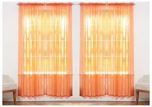 J&V Textiles 4-Pack Value: Solid Sheer Window Curtain Panels