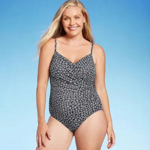 Aqua Green Women's Twist Front One Piece Swimsuit UPF 50+ Swimwear