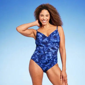Aqua Green Women's Twist Front One Piece Swimsuit UPF 50+ Swimwear