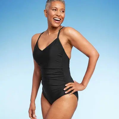 Aqua Green Women's Ring Back One Piece Swimsuit UPF 50+ Swimwear