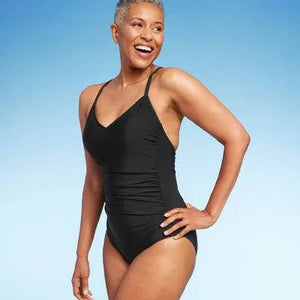 Aqua Green Women's Ring Back One Piece Swimsuit UPF 50+ Swimwear