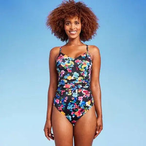 Aqua Green Women's Ring Back One Piece Swimsuit UPF 50+ Swimwear