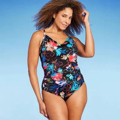 Aqua Green Women's Ring Back One Piece Swimsuit UPF 50+ Swimwear