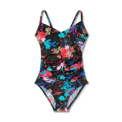 Aqua Green Women's Ring Back One Piece Swimsuit UPF 50+ Swimwear
