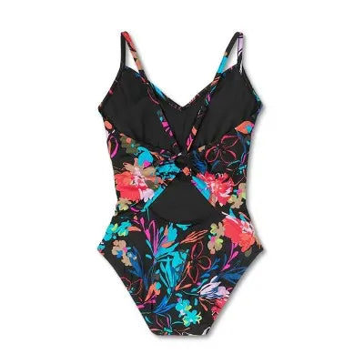 Aqua Green Women's Ring Back One Piece Swimsuit UPF 50+ Swimwear