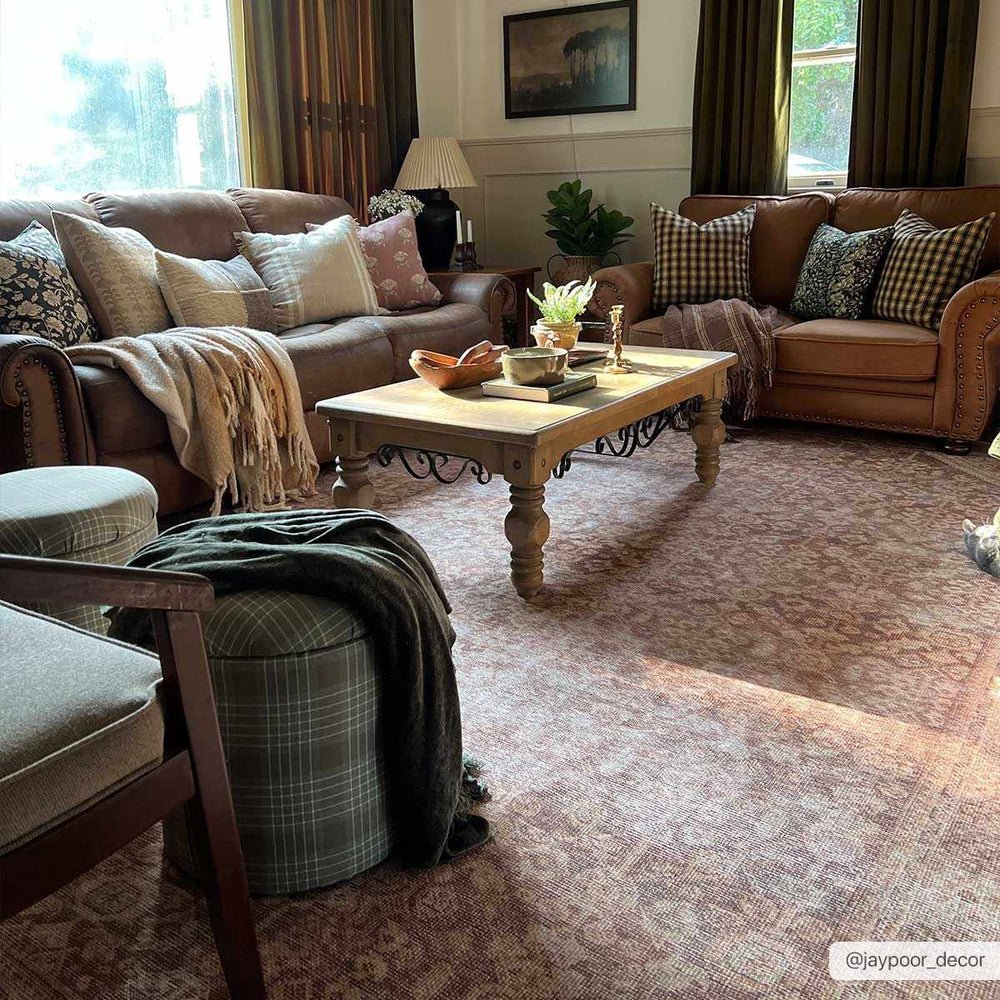 Argao Brown&Mustard Washable Area Rug - Clearance