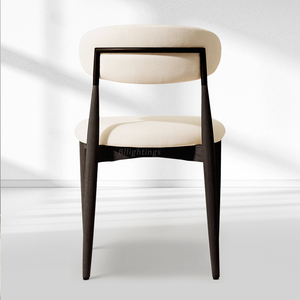 Vegan Leather Dining Chair with Oak Frame & Steel Legs 30.5" H