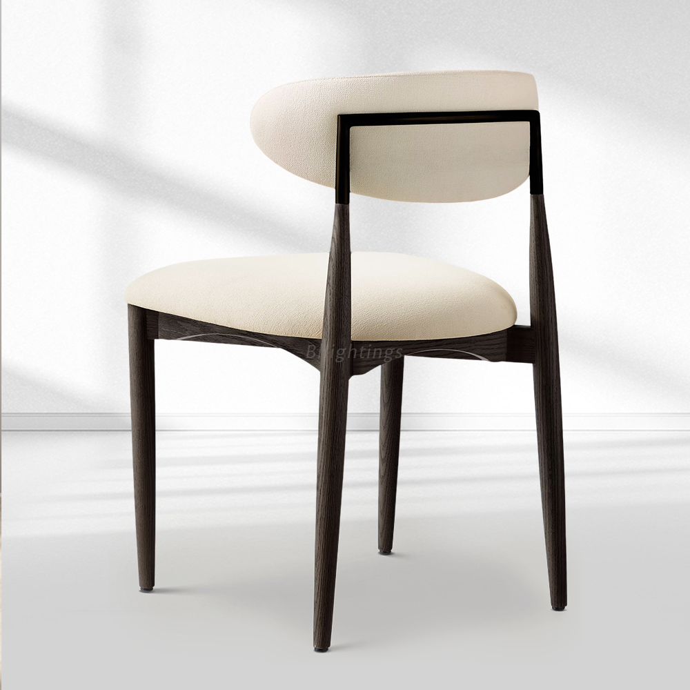 Vegan Leather Dining Chair with Oak Frame & Steel Legs 30.5" H