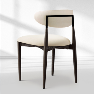Vegan Leather Dining Chair with Oak Frame & Steel Legs 30.5" H