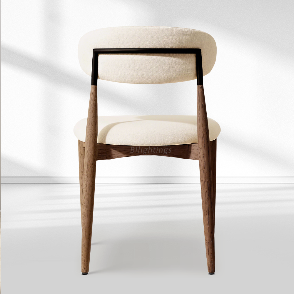 Vegan Leather Dining Chair with Oak Frame & Steel Legs 30.5" H