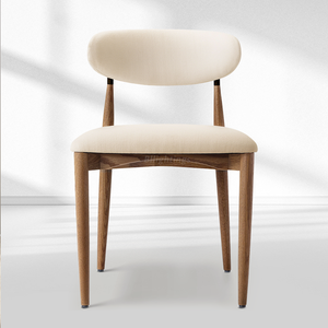 Vegan Leather Dining Chair with Oak Frame & Steel Legs 30.5" H