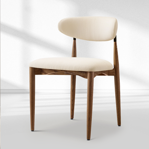 Vegan Leather Dining Chair with Oak Frame & Steel Legs 30.5" H