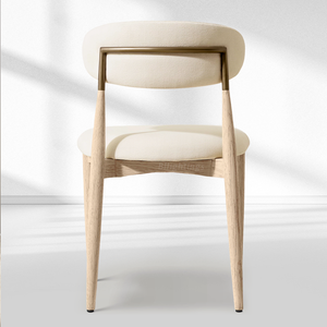 Vegan Leather Dining Chair with Oak Frame & Steel Legs 30.5" H