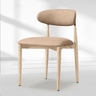 Vegan Leather Dining Chair with Oak Frame & Steel Legs 30.5" H