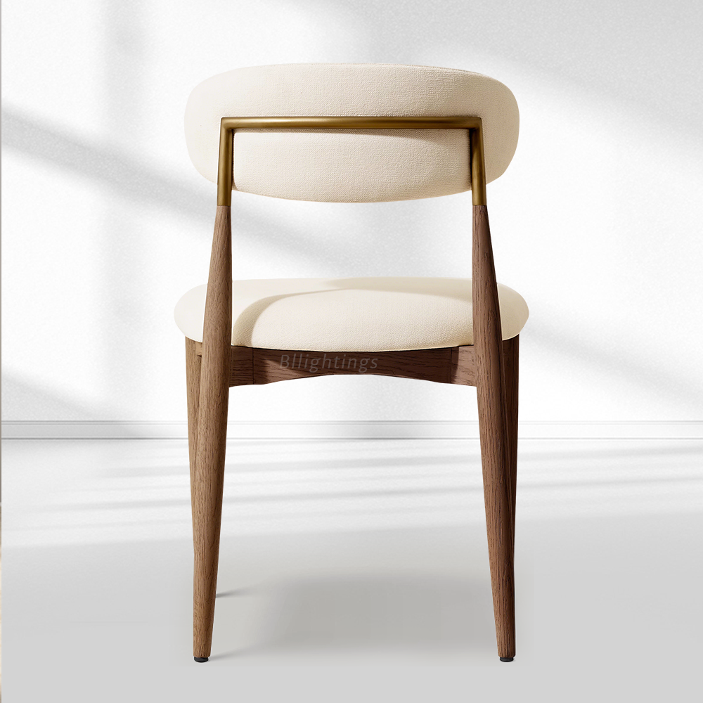 Vegan Leather Dining Chair with Oak Frame & Steel Legs 30.5" H