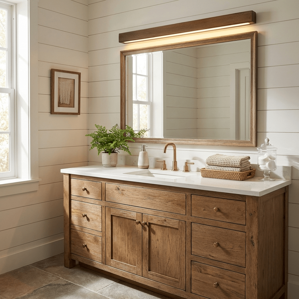 Pinea | Linear Pine Wood Wall Light with Frosted Diffuser, Dimmable Warm LED for Hallway