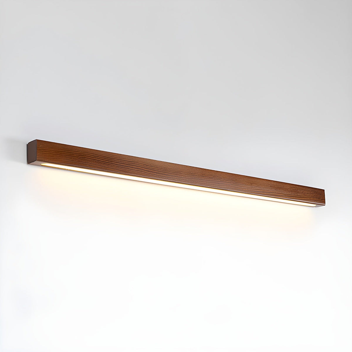 Pinea | Linear Pine Wood Wall Light with Frosted Diffuser, Dimmable Warm LED for Hallway