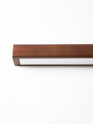 Pinea | Linear Pine Wood Wall Light with Frosted Diffuser, Dimmable Warm LED for Hallway