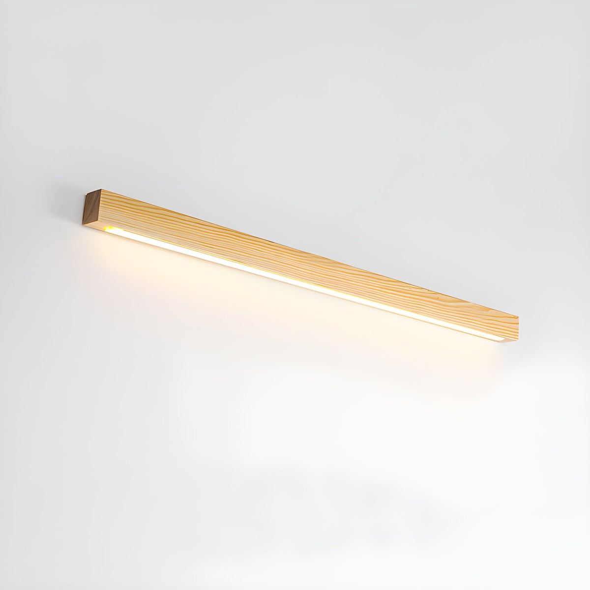 Pinea | Linear Pine Wood Wall Light with Frosted Diffuser, Dimmable Warm LED for Hallway