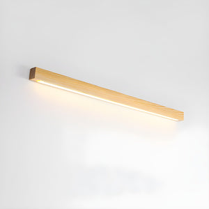 Pinea | Linear Pine Wood Wall Light with Frosted Diffuser, Dimmable Warm LED for Hallway