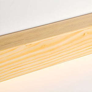 Pinea | Linear Pine Wood Wall Light with Frosted Diffuser, Dimmable Warm LED for Hallway