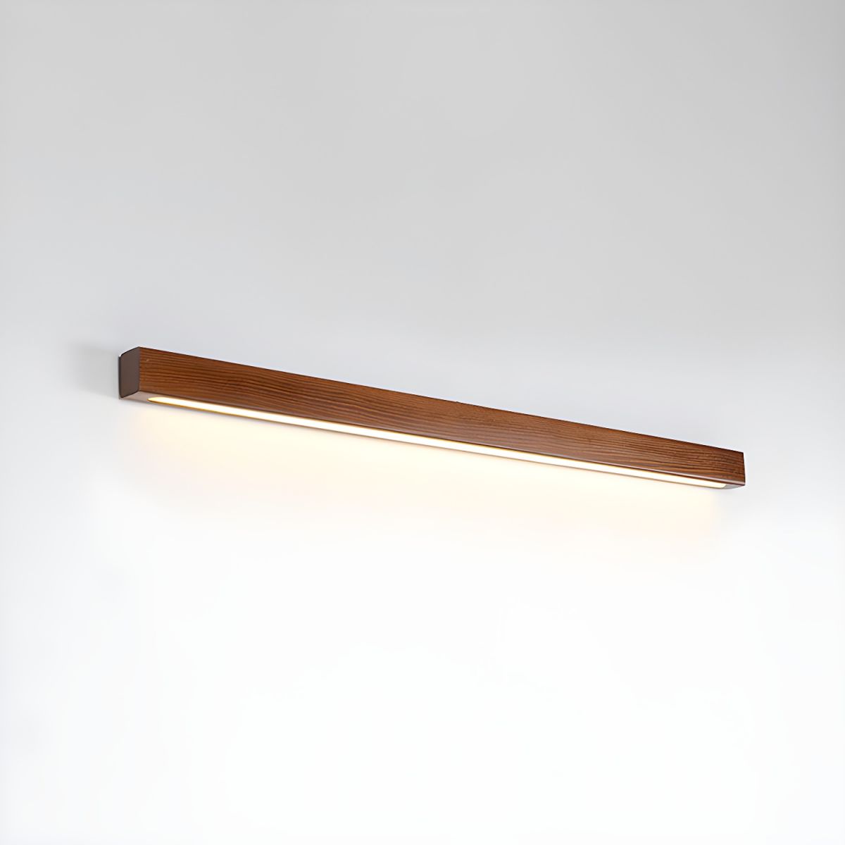 Pinea | Linear Pine Wood Wall Light with Frosted Diffuser, Dimmable Warm LED for Hallway