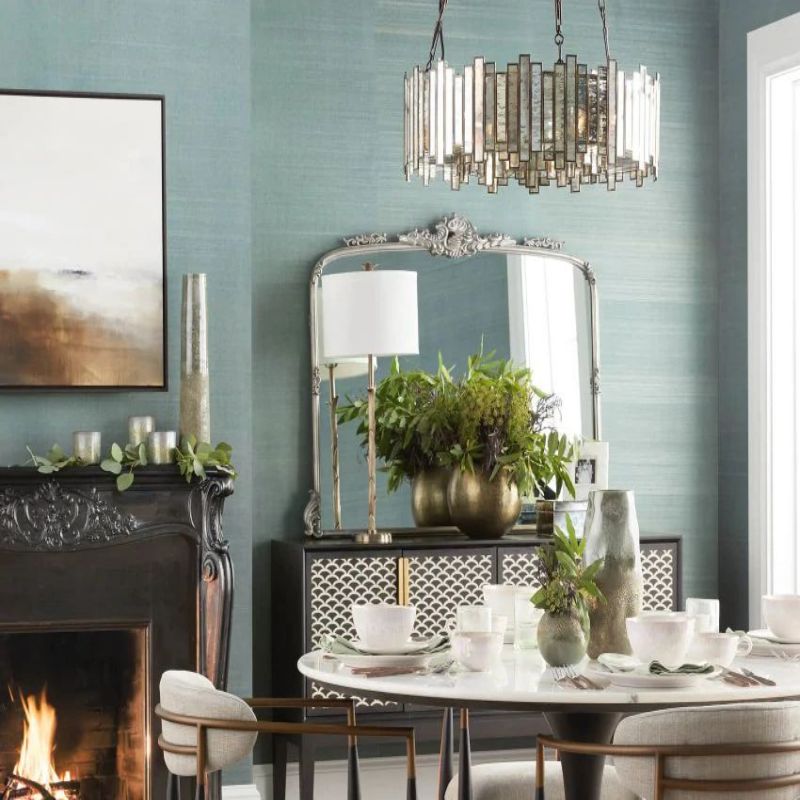 Moroccan Mirrored Glass Chandelier 24" 36" E12 Brass Fixture