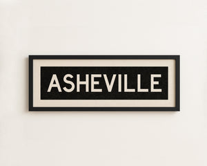 Framed Asheville North Carolina Bus Scroll