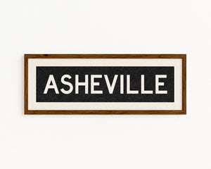 Framed Asheville North Carolina Bus Scroll