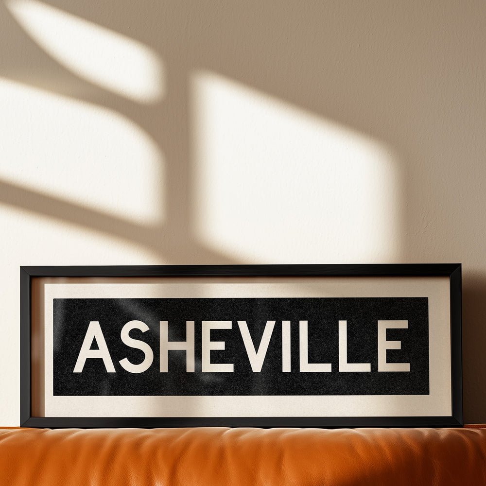 Framed Asheville North Carolina Bus Scroll