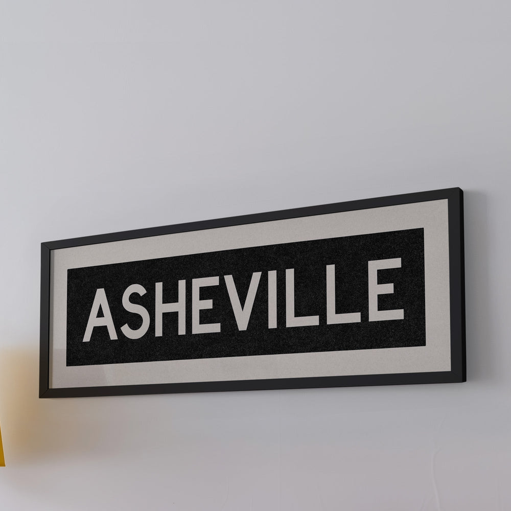 Framed Asheville North Carolina Bus Scroll