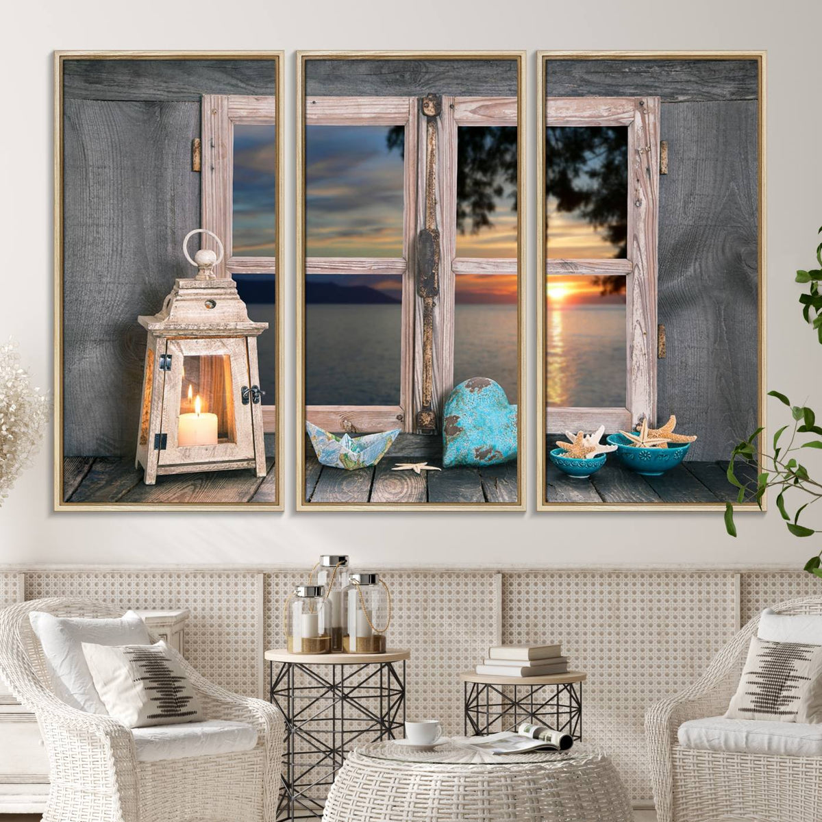 Astonishing Sunset from the Window Wall Art Canvas Print