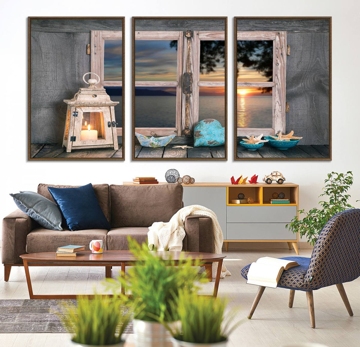 Astonishing Sunset from the Window Wall Art Canvas Print