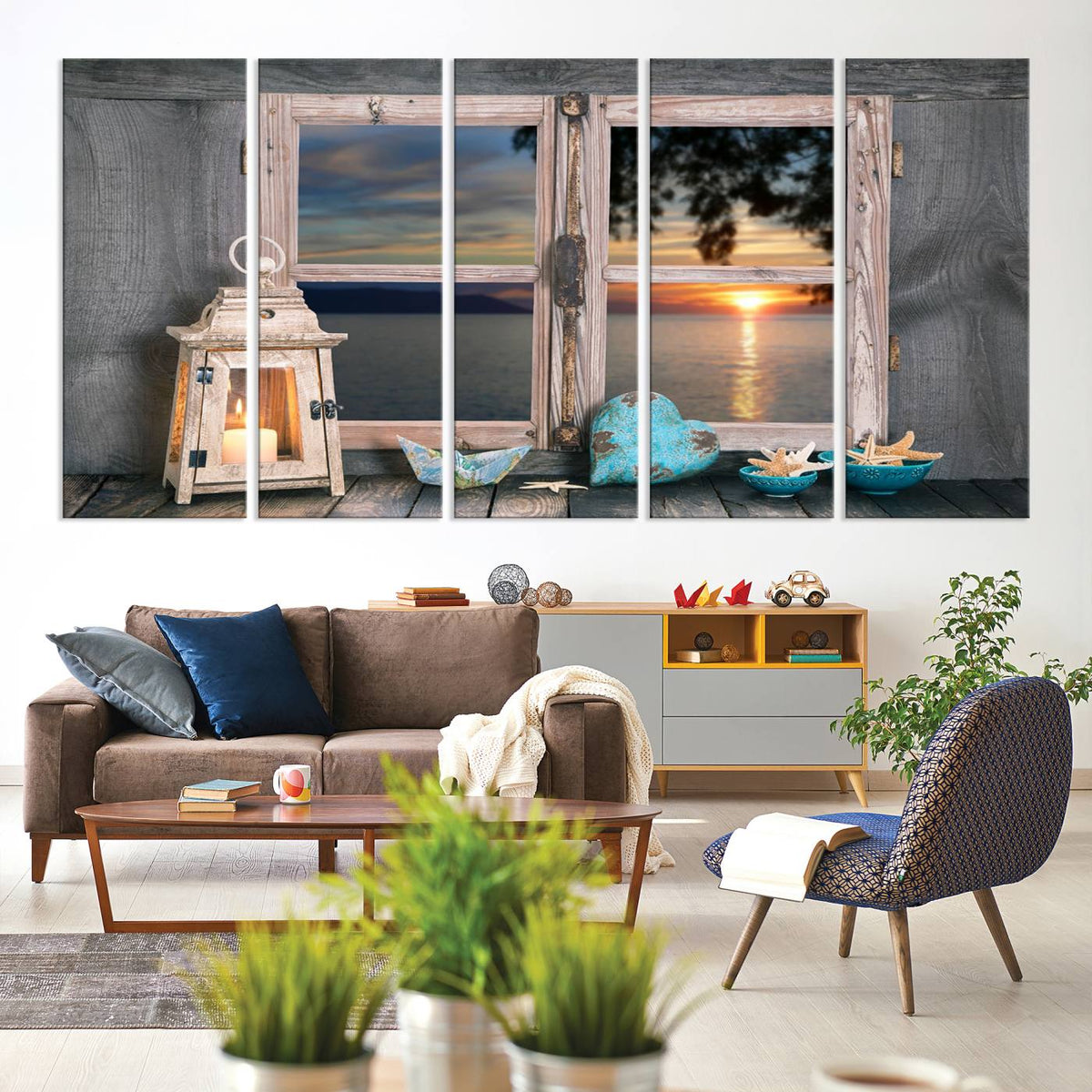 Astonishing Sunset from the Window Wall Art Canvas Print