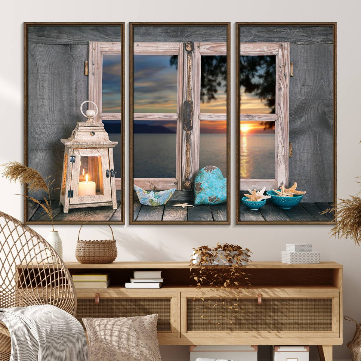 Astonishing Sunset from the Window Wall Art Canvas Print