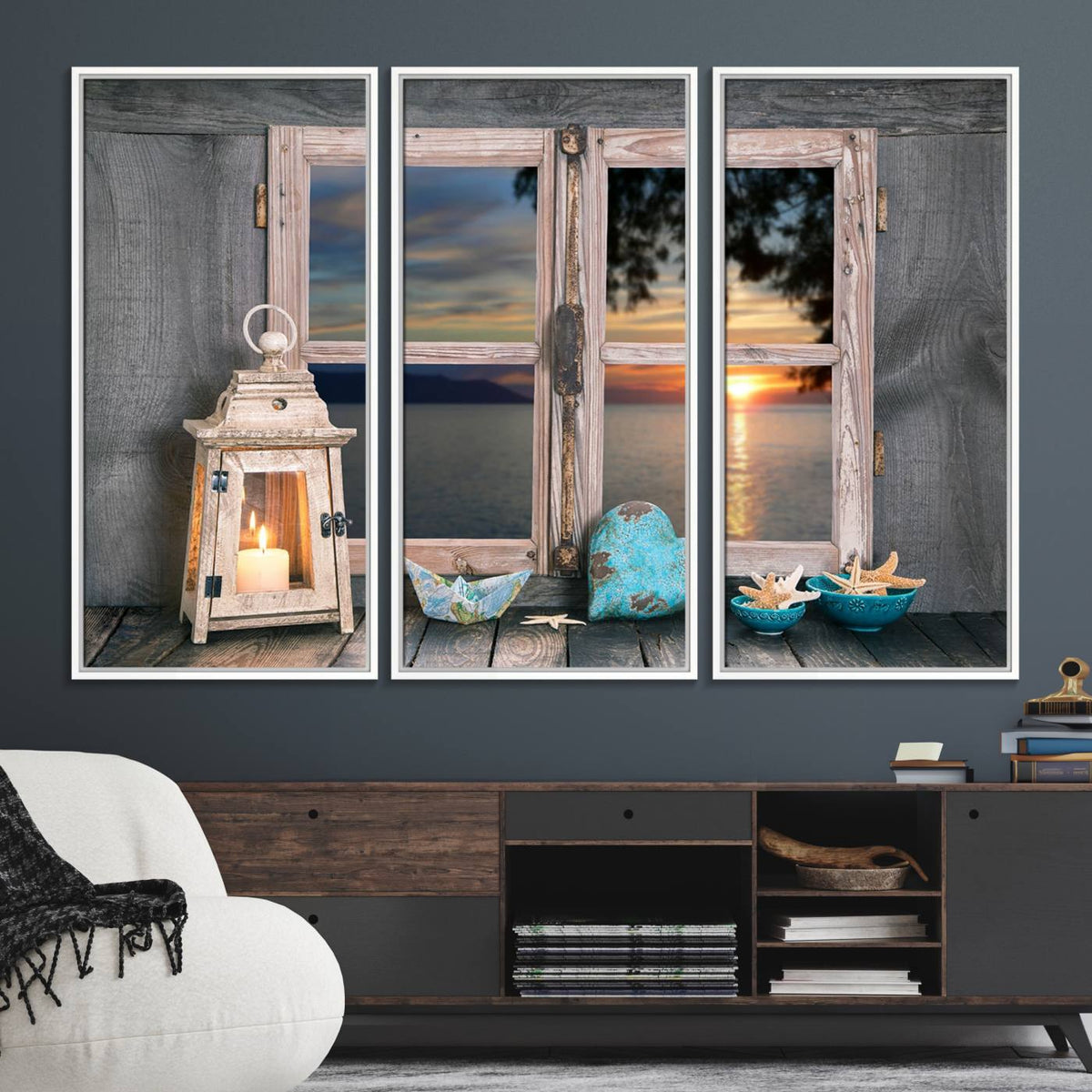 Astonishing Sunset from the Window Wall Art Canvas Print