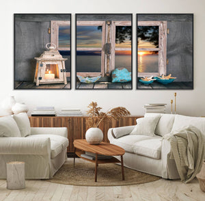 Astonishing Sunset from the Window Wall Art Canvas Print