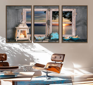 Astonishing Sunset from the Window Wall Art Canvas Print